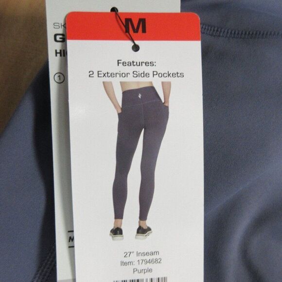 SKECHERS GoStretch Luxe Tight Womens M (6-8) Purple Yoga Workout HW Leggings NEW - Picture 6 of 11